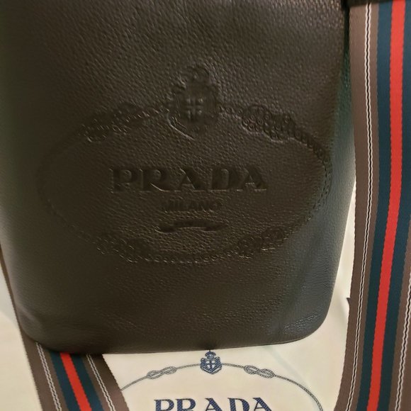 Prada Secchiello Vitello Phenix Nero Bucket Shoulder Bag NWOT - Picture 7 of 11